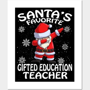 Santas Favorite Gifted Education Teacher Christmas Posters and Art